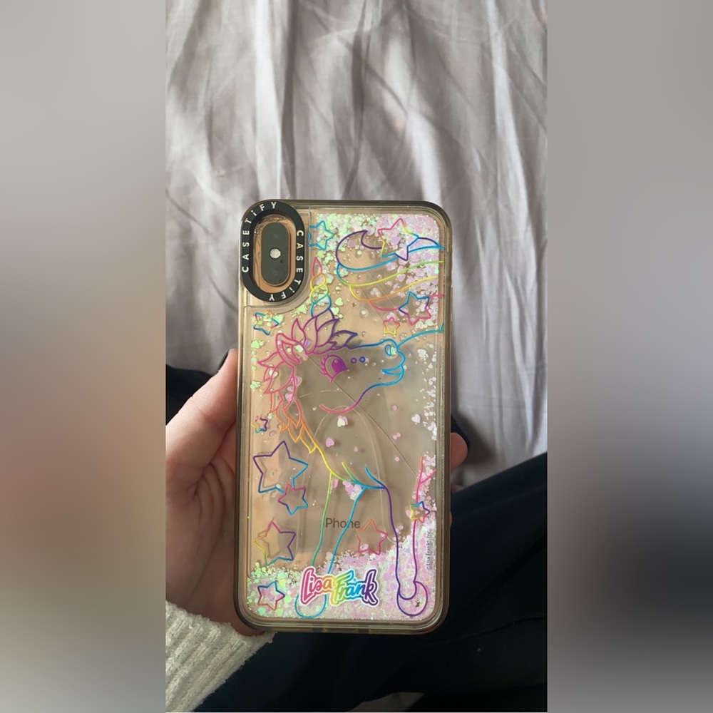 Casetify lisa frank liquid glitter phone case for iphone xs max